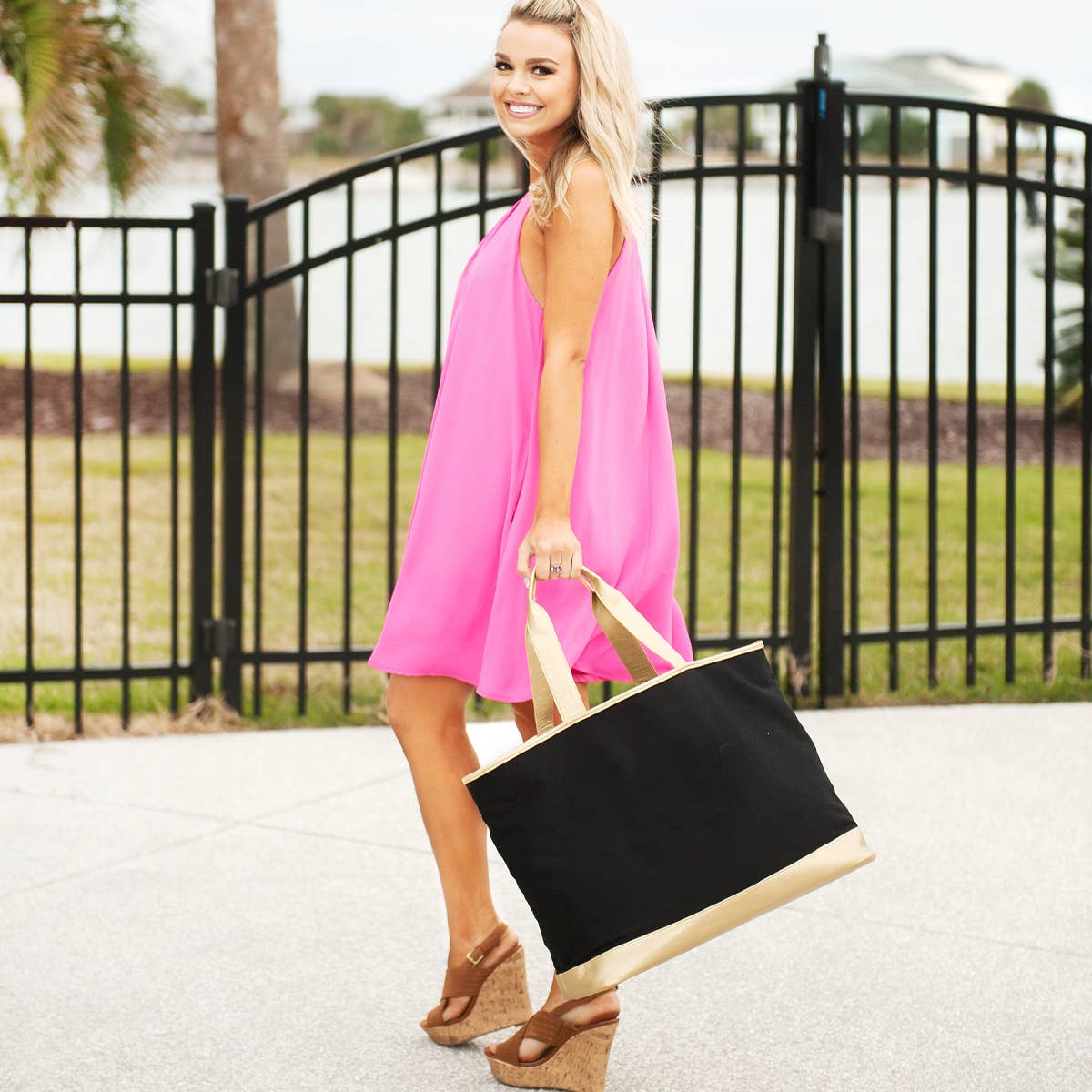 Black Cabana Tote