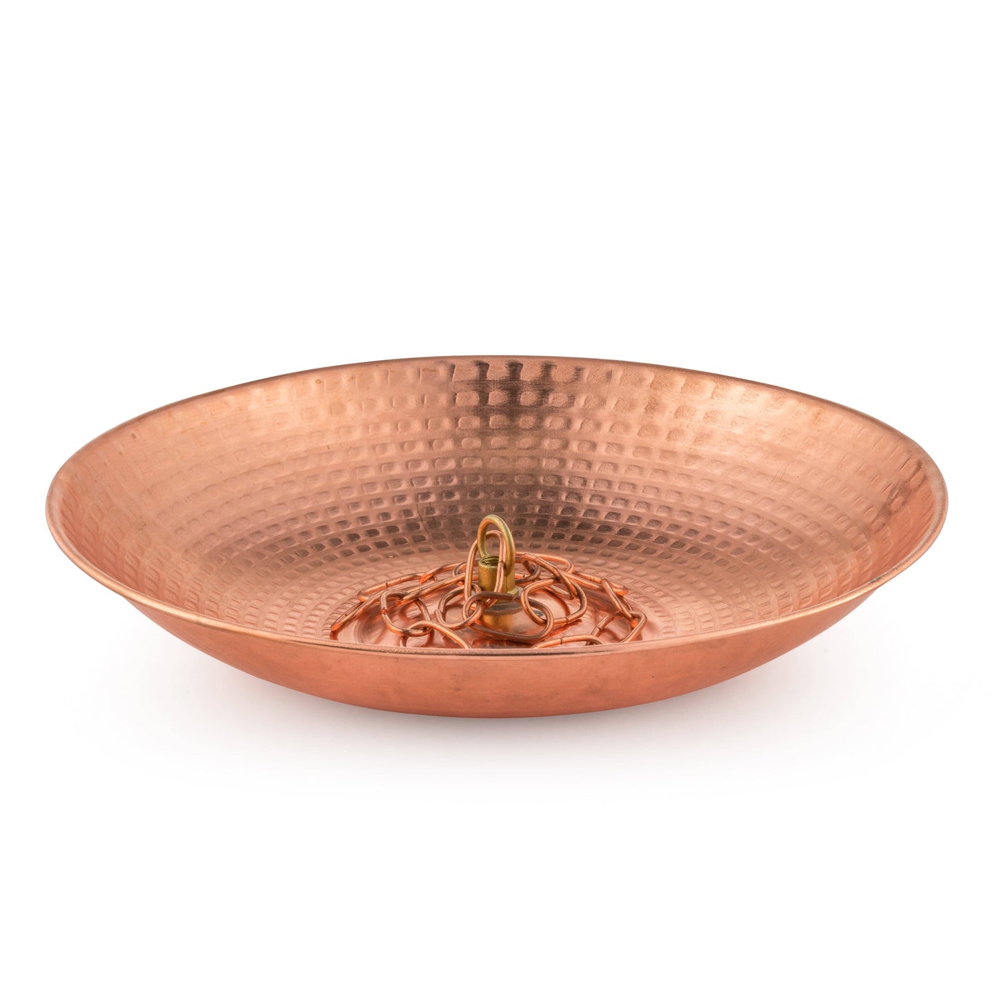 Marrgon 11" Copper Anchoring Basin - Hammered Metal Bowl for Rain Chain Downspouts