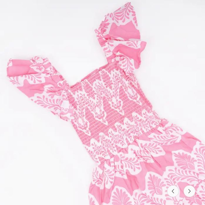 Modern Pink Smocked Flutter Dress 8 Oak Lane