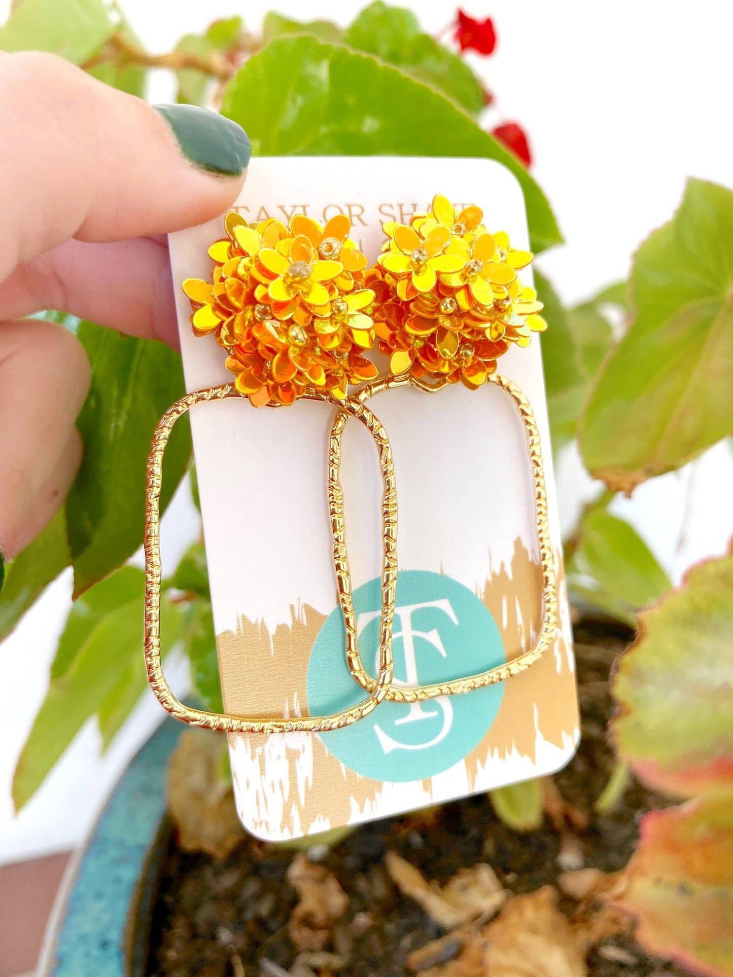 Iridescent Flower Hoops