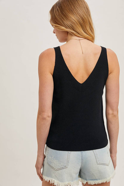 V NECK ESSENTIAL KNIT TANK