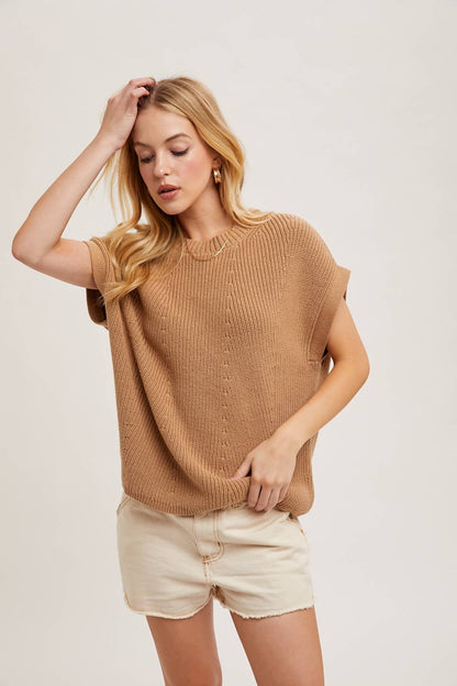 BATWING SLEEVED KNIT SWEATER TOP