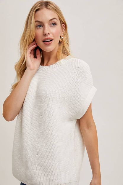 BATWING SLEEVED KNIT SWEATER TOP