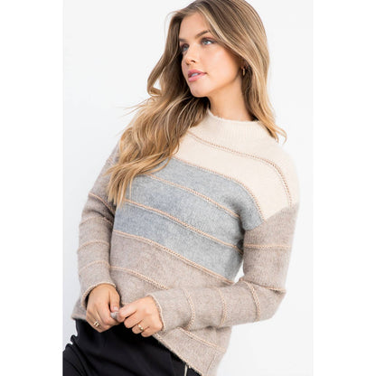 Metallic Colorblocked Sweater