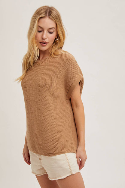 BATWING SLEEVED KNIT SWEATER TOP