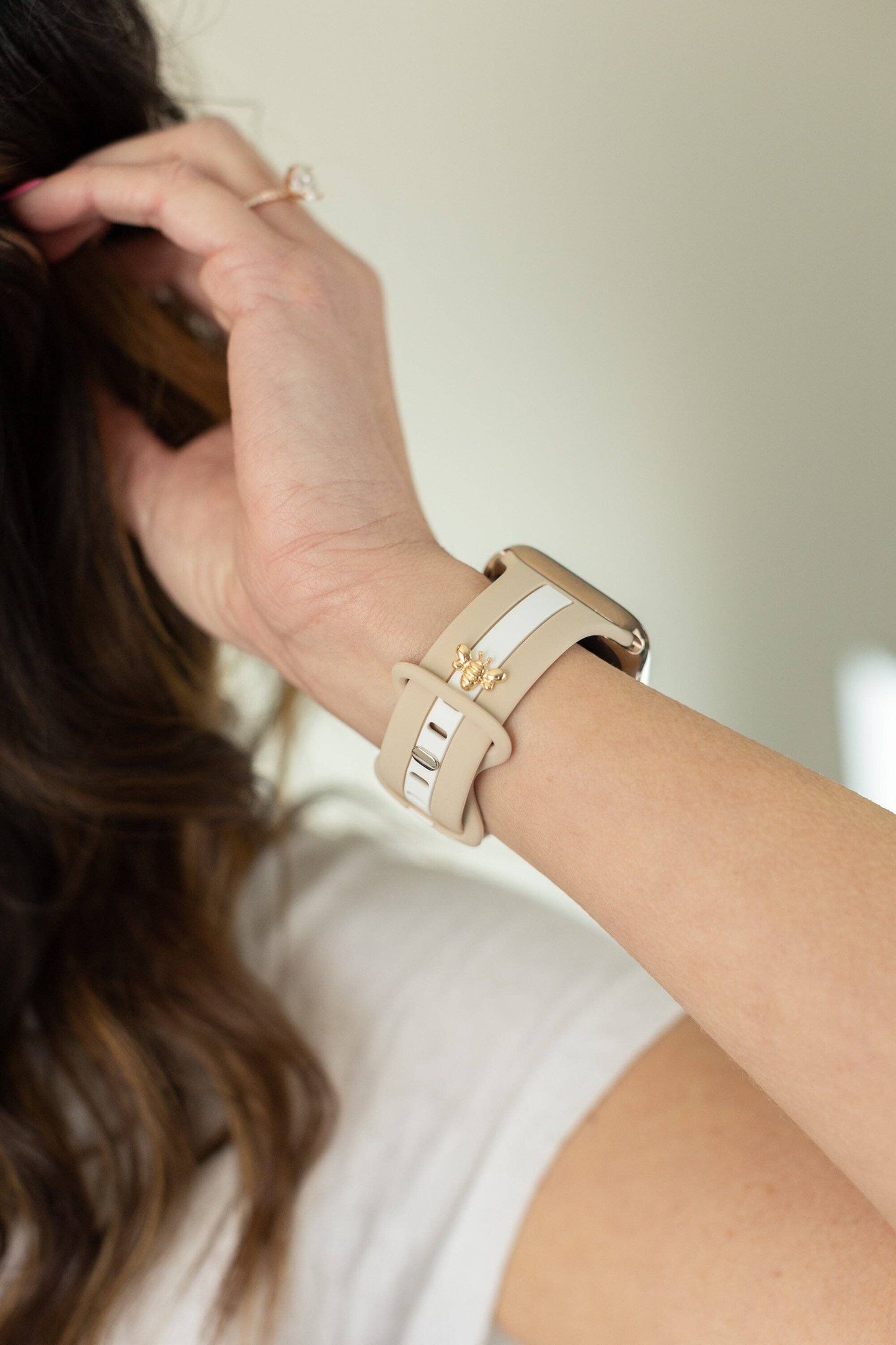 Honey Bee Me Nude Sand and White Apple Band