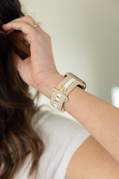 Honey Bee Me Nude Sand and White Apple Band