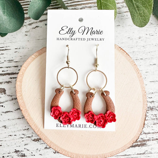 Run For The Roses- Clay Earrings RTS