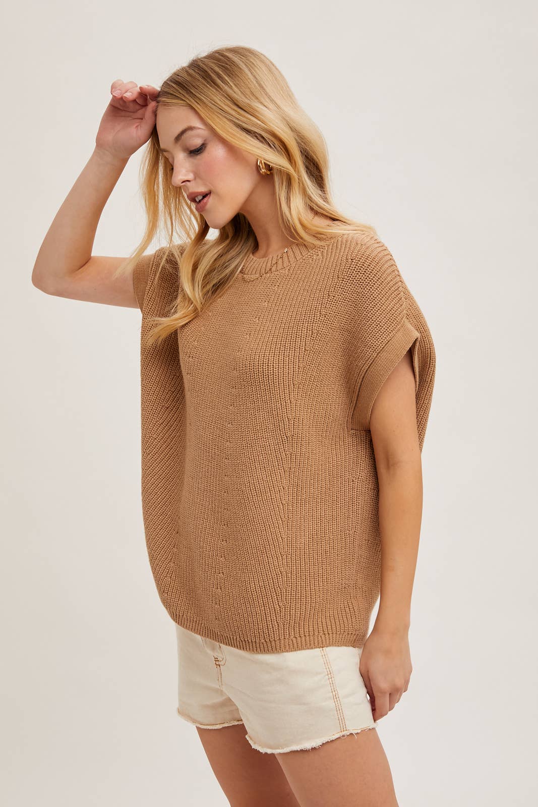 BATWING SLEEVED KNIT SWEATER TOP