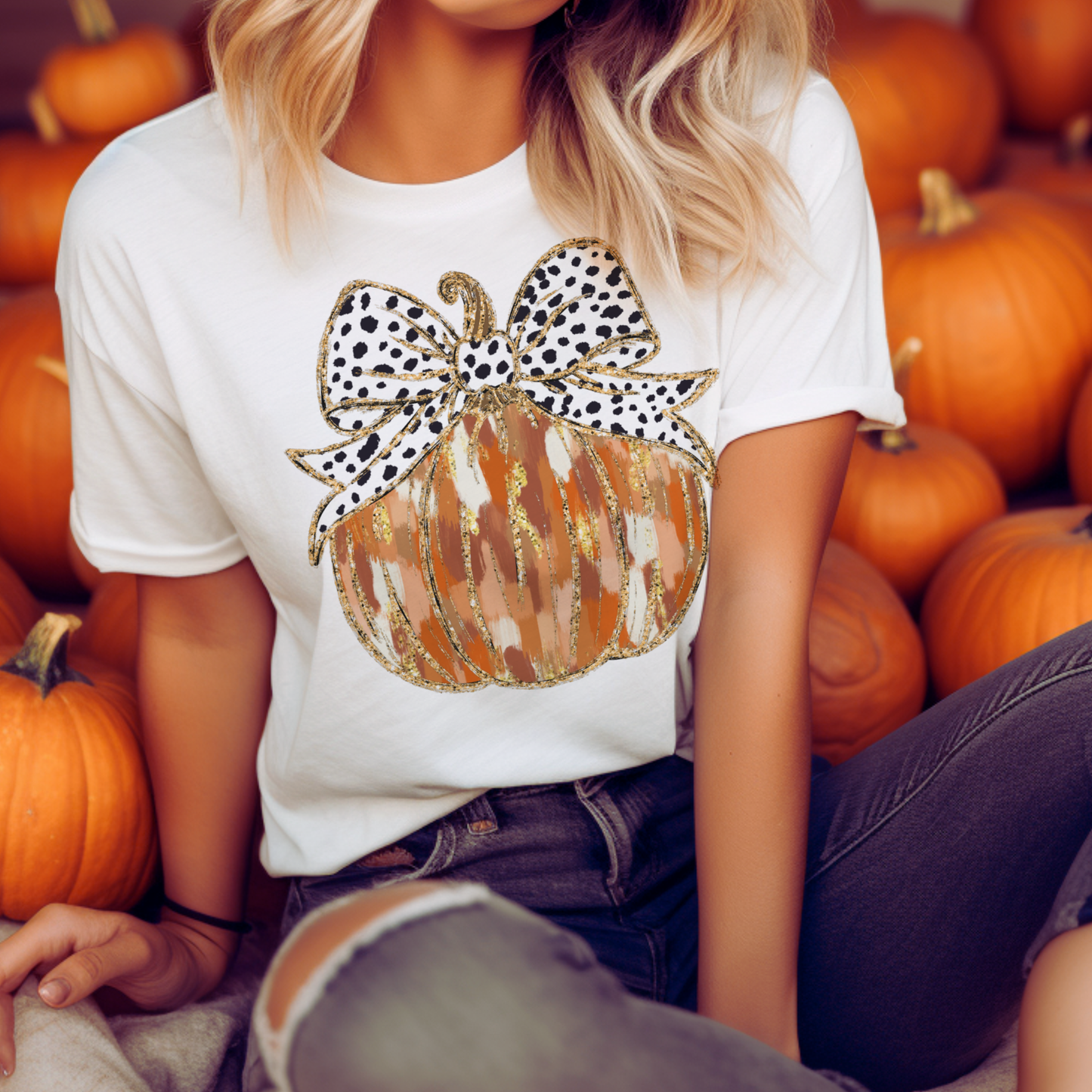 Autumn Preppy Pumpkin Patch Halloween Fall Graphic Tee