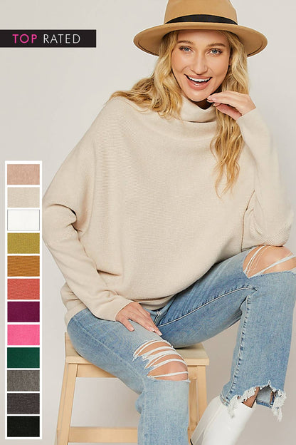 SLOUCH NECK DOLMAN PULLOVER