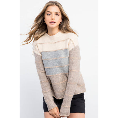 Metallic Colorblocked Sweater