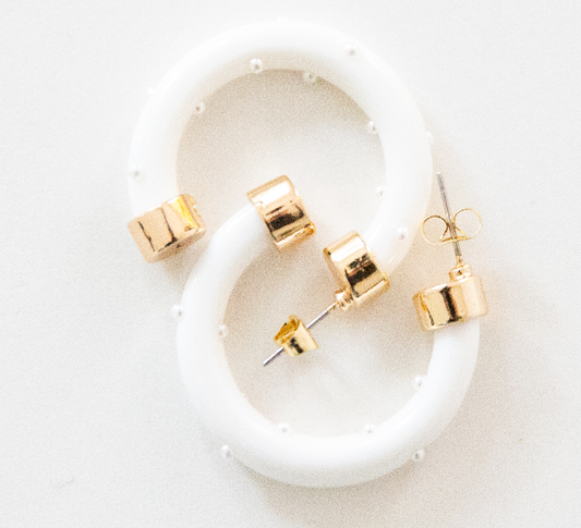 Minis - White with Pearls