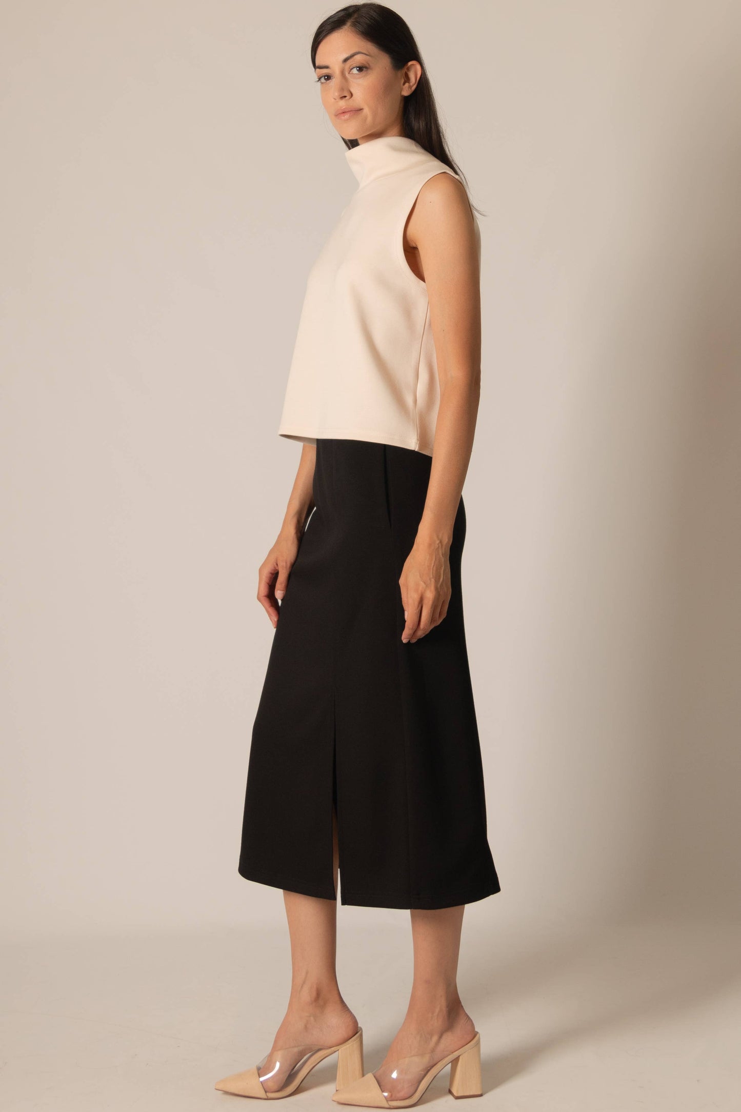 P. CILL Butter Modal Cowl Neck Sleeveless Top