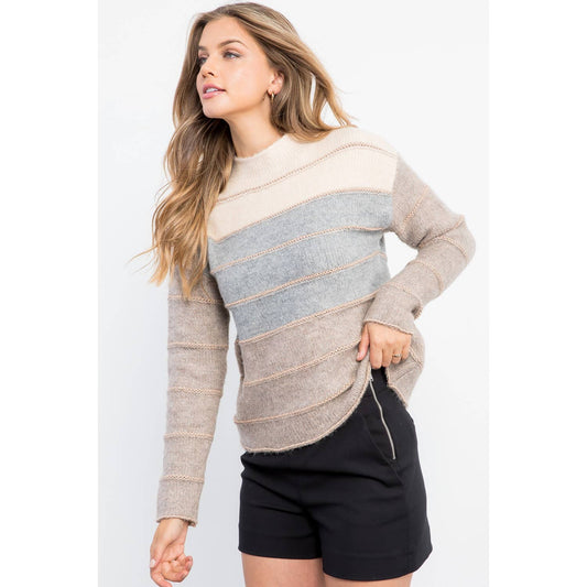 Metallic Colorblocked Sweater