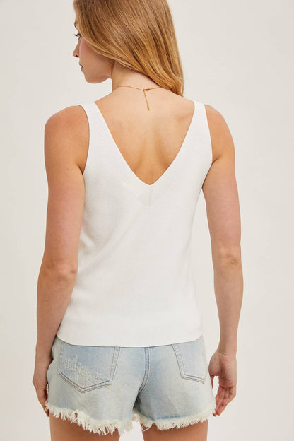 V NECK ESSENTIAL KNIT TANK