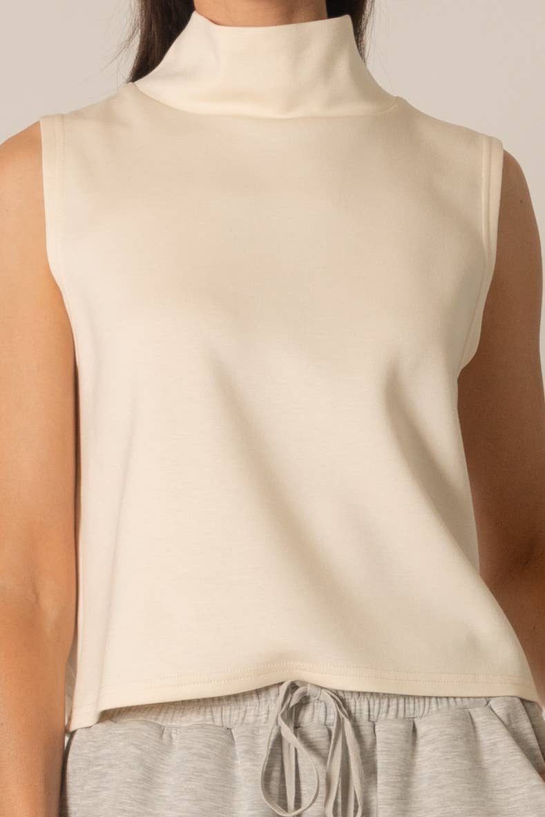 P. CILL Butter Modal Cowl Neck Sleeveless Top