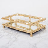 8 Oak Lane Guest Towel Tray - Gold Bamboo