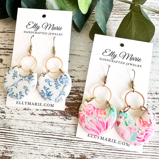 Lily Polymer Dangles- Multiple Colors- Summer Earrings, 