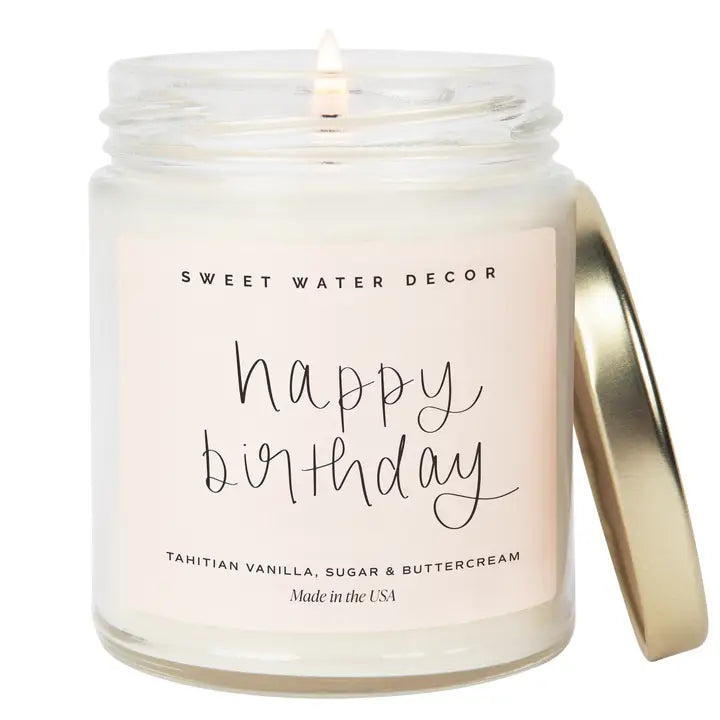 Happy Birthday 9 oz Soy Candle - Home Decor & Gifts