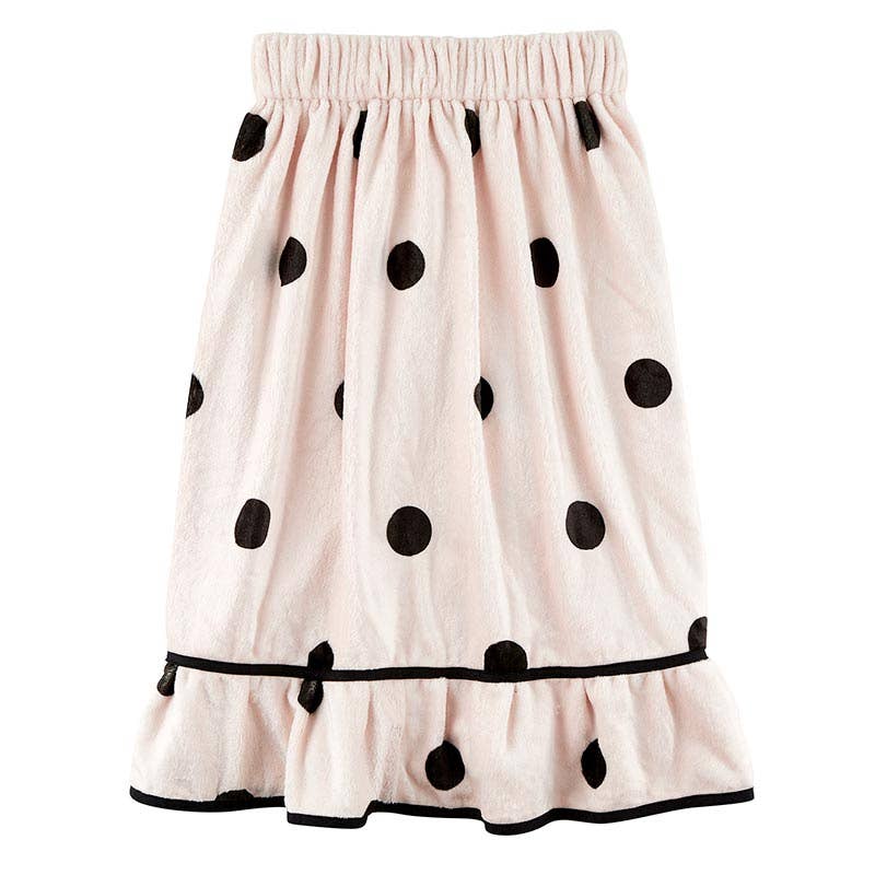 Plush Spa Wrap - Blush/Black Dots