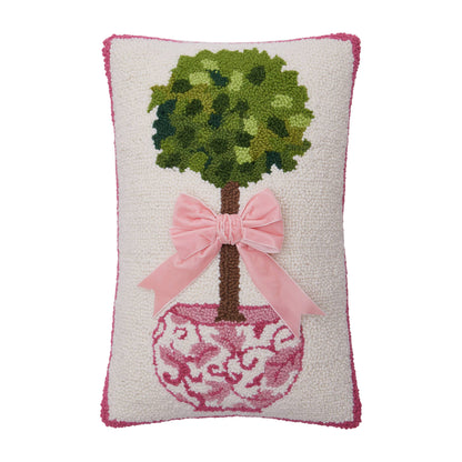 Chinoiserie Topiary Ribbon Hook Pillow