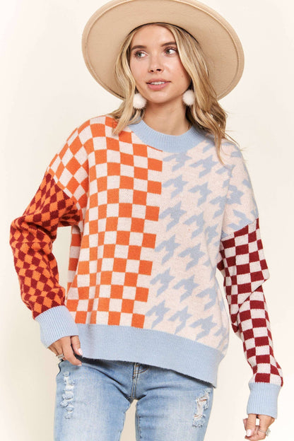 LESW3394- MULTICOLORED SWEATER TOP