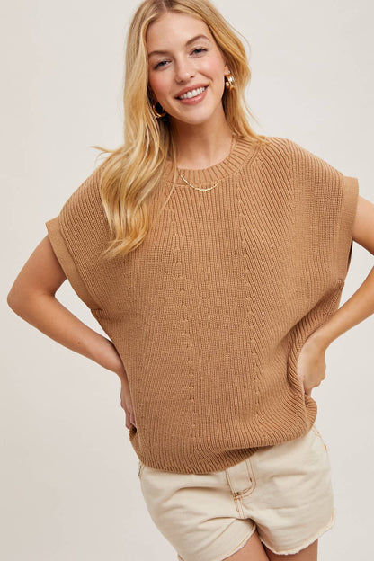 BATWING SLEEVED KNIT SWEATER TOP