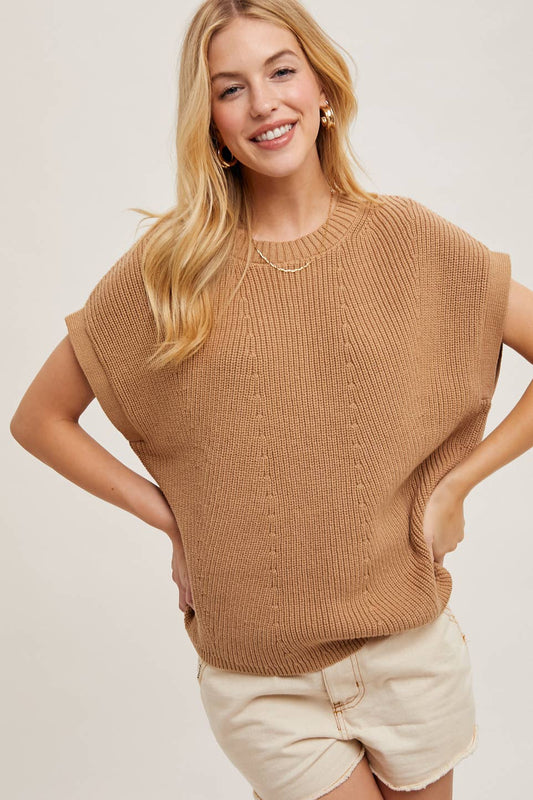 BATWING SLEEVED KNIT SWEATER TOP