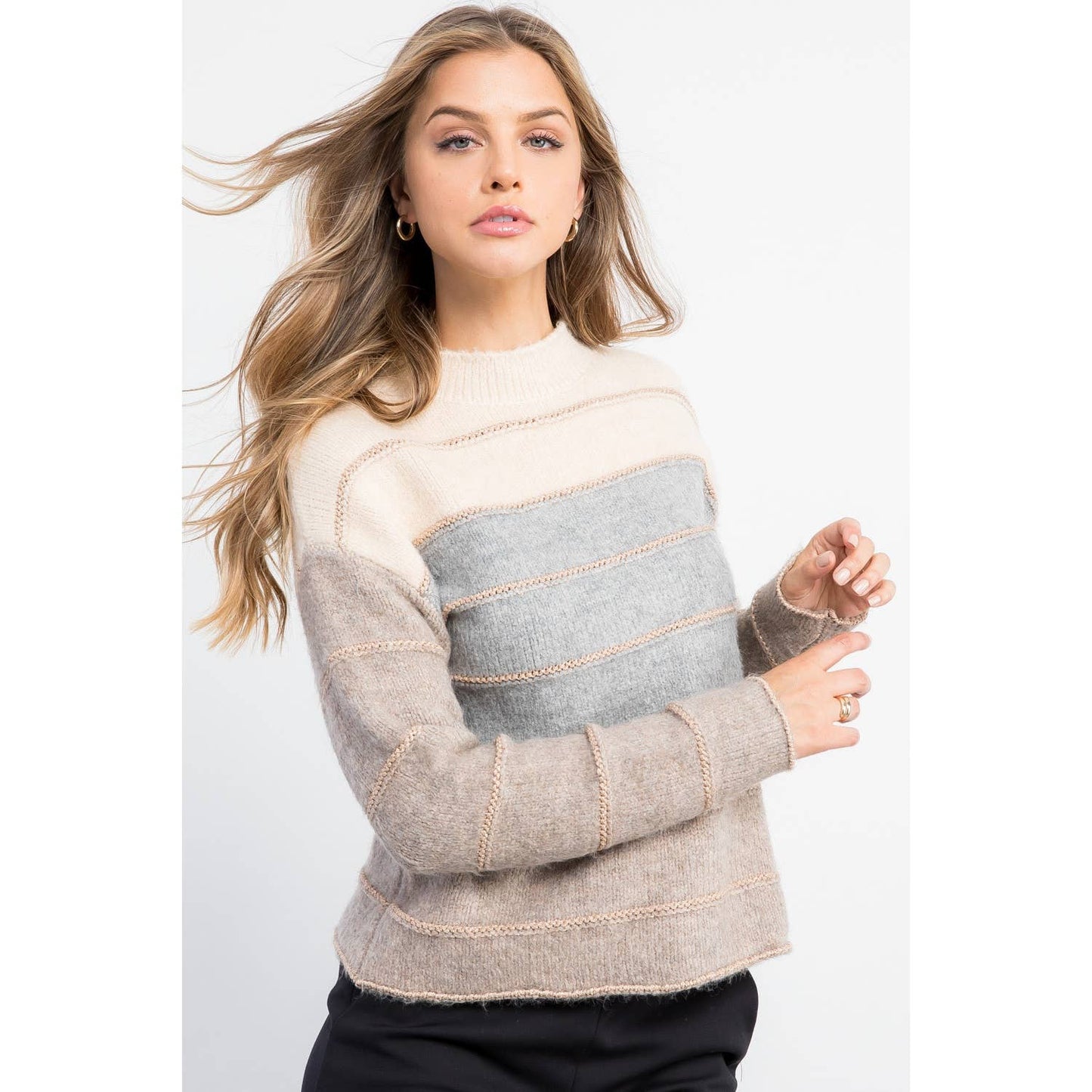 Metallic Colorblocked Sweater