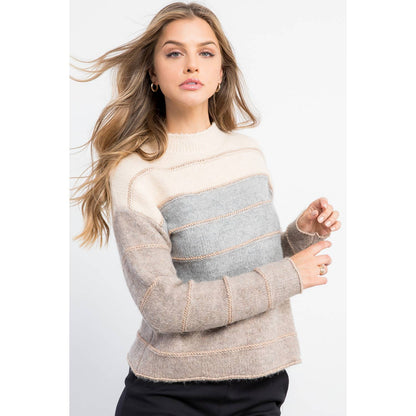 Metallic Colorblocked Sweater