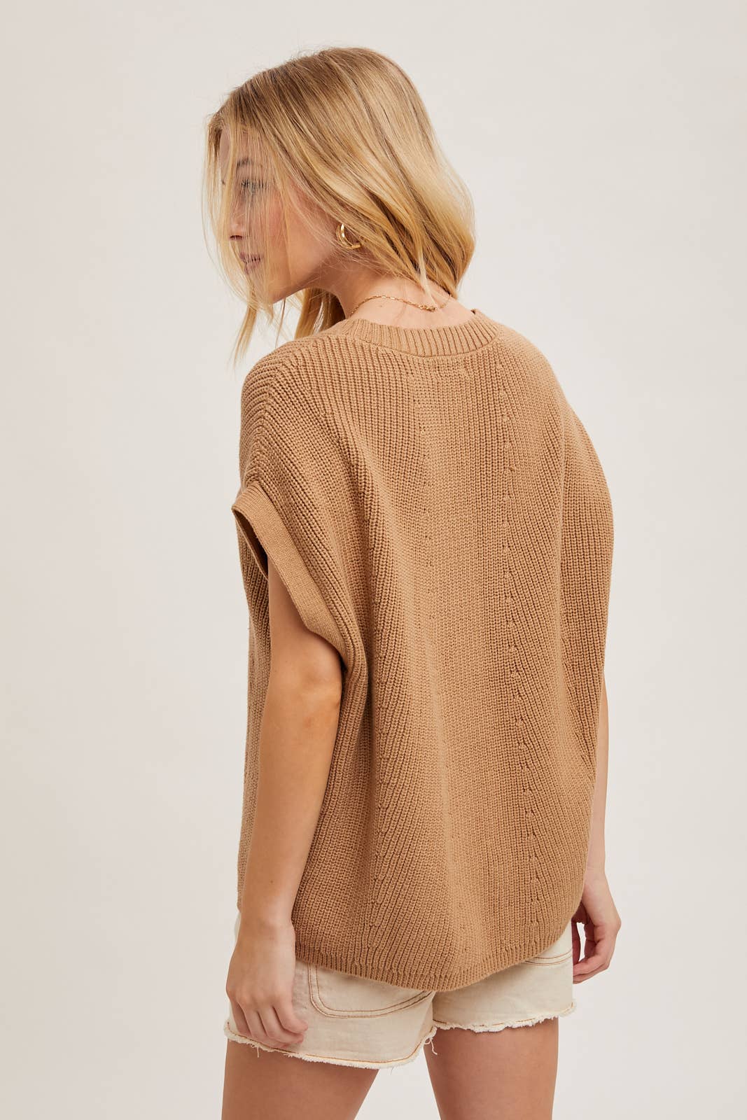 BATWING SLEEVED KNIT SWEATER TOP