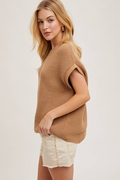 BATWING SLEEVED KNIT SWEATER TOP