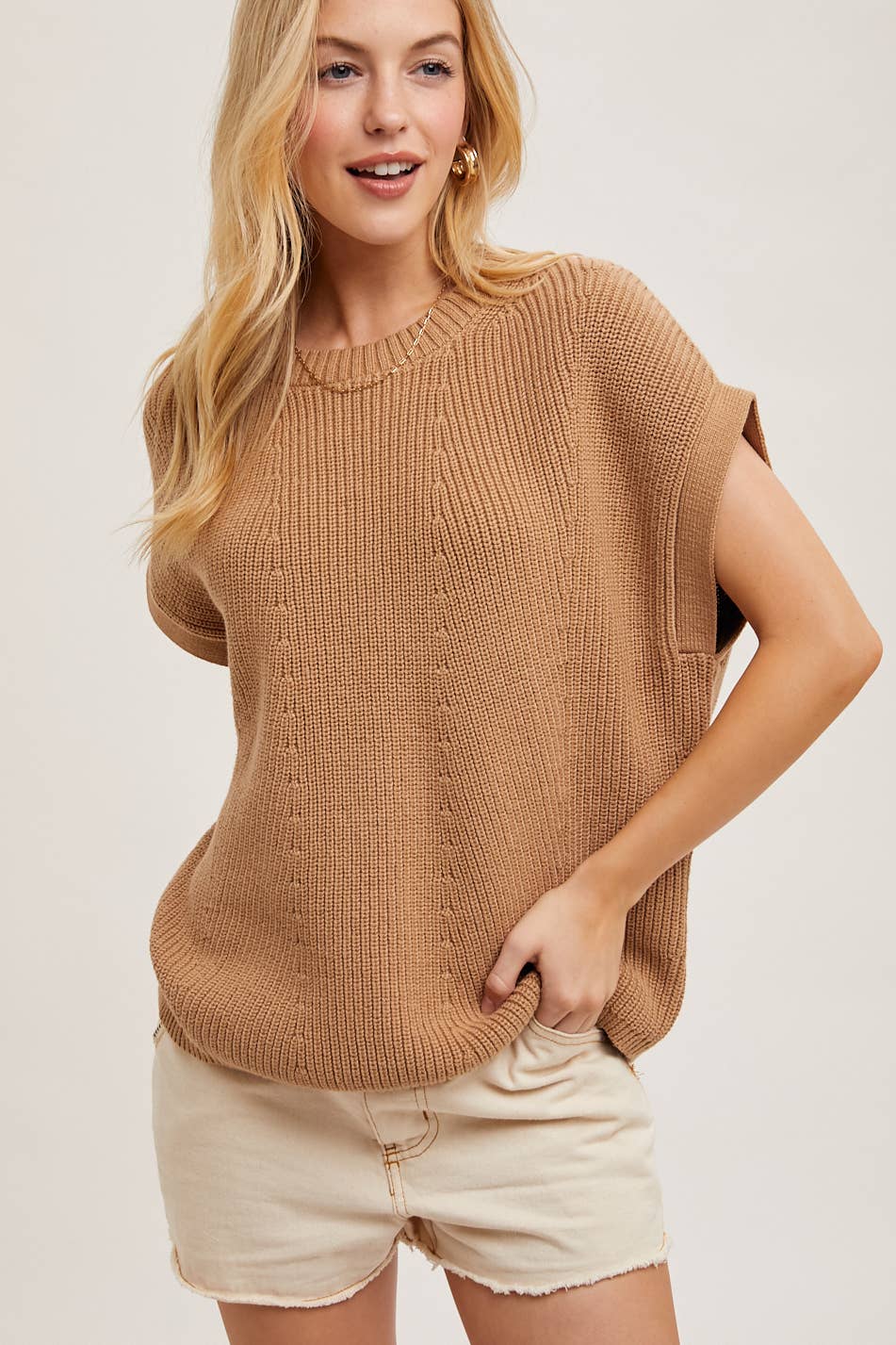 BATWING SLEEVED KNIT SWEATER TOP