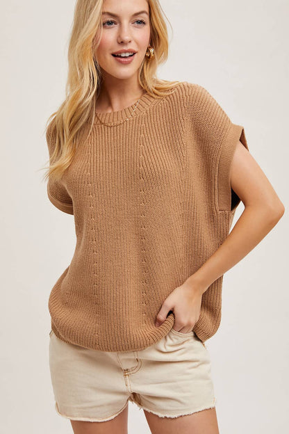 BATWING SLEEVED KNIT SWEATER TOP
