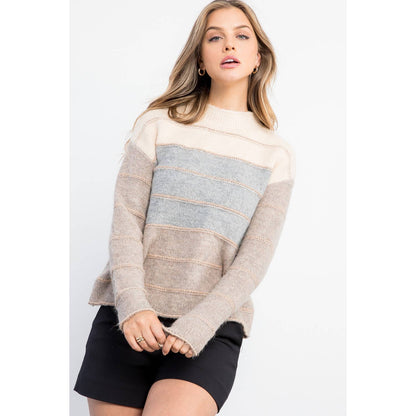 Metallic Colorblocked Sweater