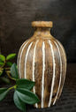 Small Striped Wood Vase 6x3.5in