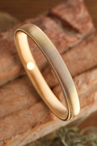 Gold Stretchy Metal Wide Bangle