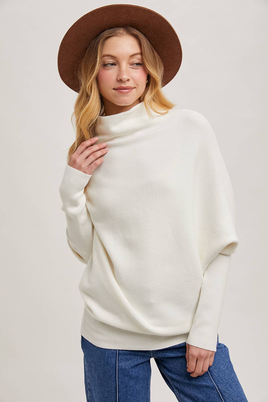 SLOUCH NECK DOLMAN PULLOVER