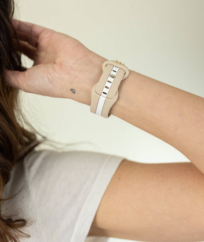 Honey Bee Me Nude Sand and White Apple Band