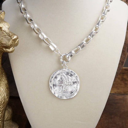 Coined Boldness – Chunky Chain Statement Necklace