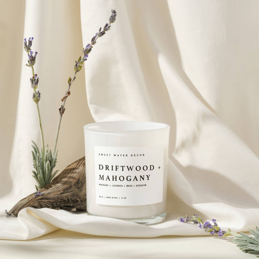 Driftwood and Mahogany 11 oz Soy Candle - Home Decor & Gifts